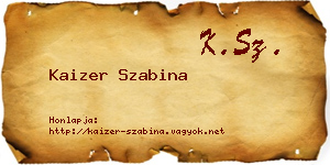 Kaizer Szabina névjegykártya