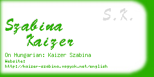 szabina kaizer business card
